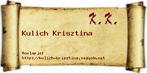 Kulich Krisztina névjegykártya